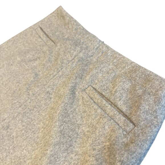 ANN TAYLOR Wool Skirt Sz 6 Taupe Cream Back Zip Front Pockets Knee Length - Picture 5 of 13